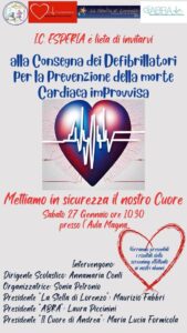 Locandina evento Consegna Defibrillatori